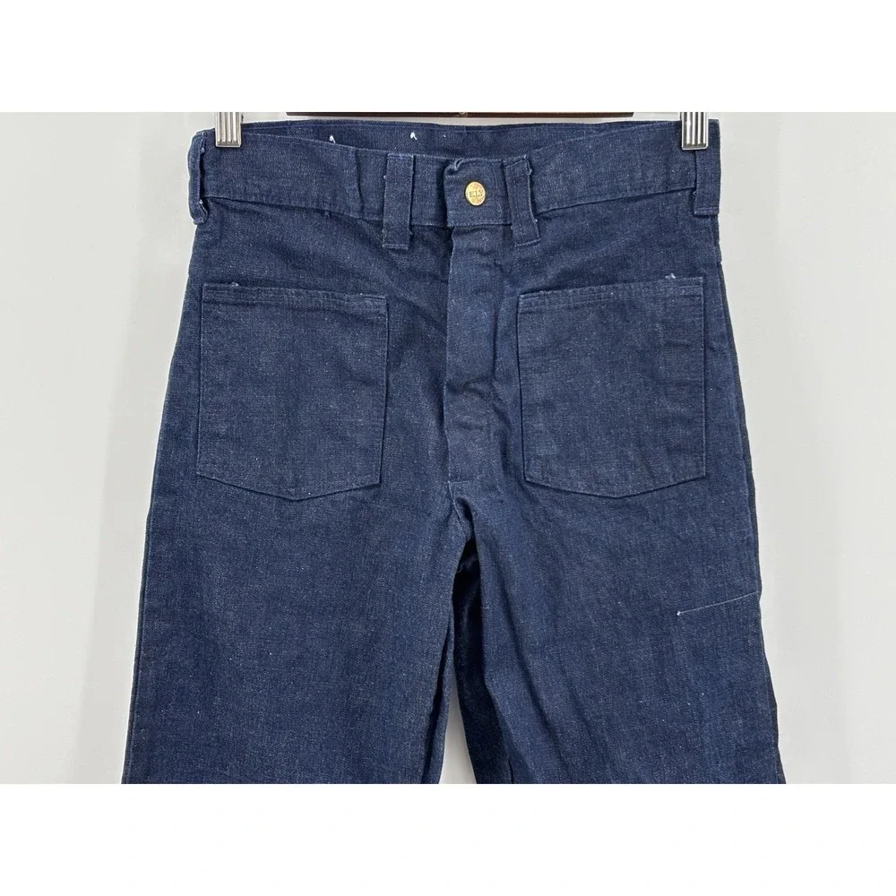 Ely Seafarer STYLE Denim Jeans 1970s Vintage Bell Bottoms US Sanforized 26x35
